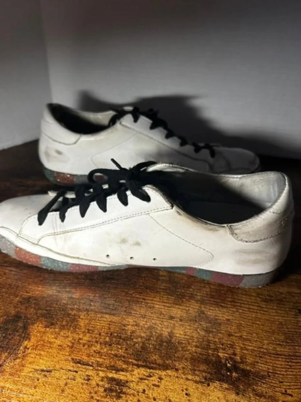 *Golden Goose SuperStar Glitter Sole Distressed/Lived In Leather 39 Italy